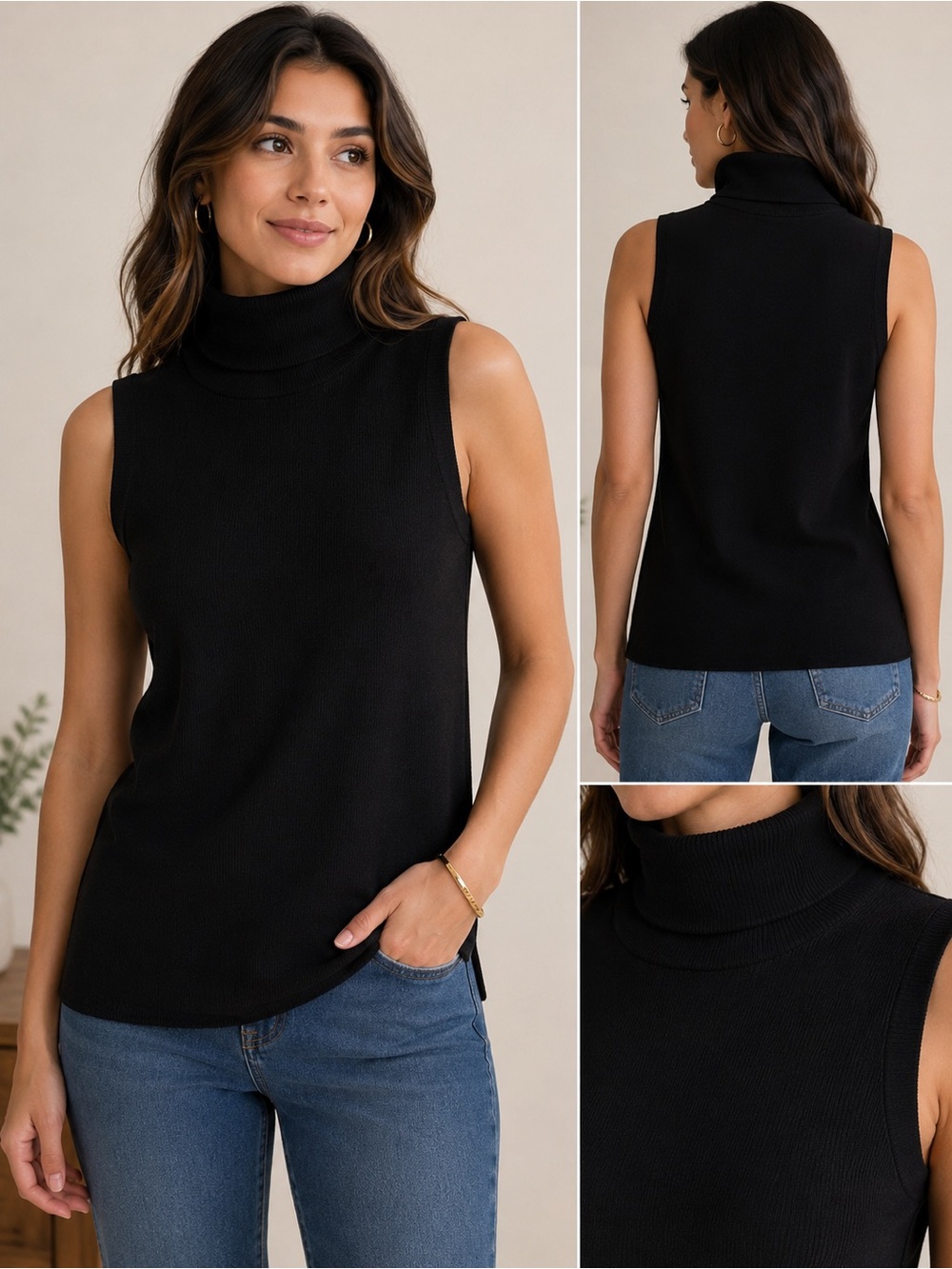 Allude 100% Virgin Wool Black Turtleneck Sweater Size M